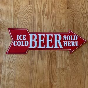 Ice Cold Beer Sign. Size is 28” x 8-1/2”